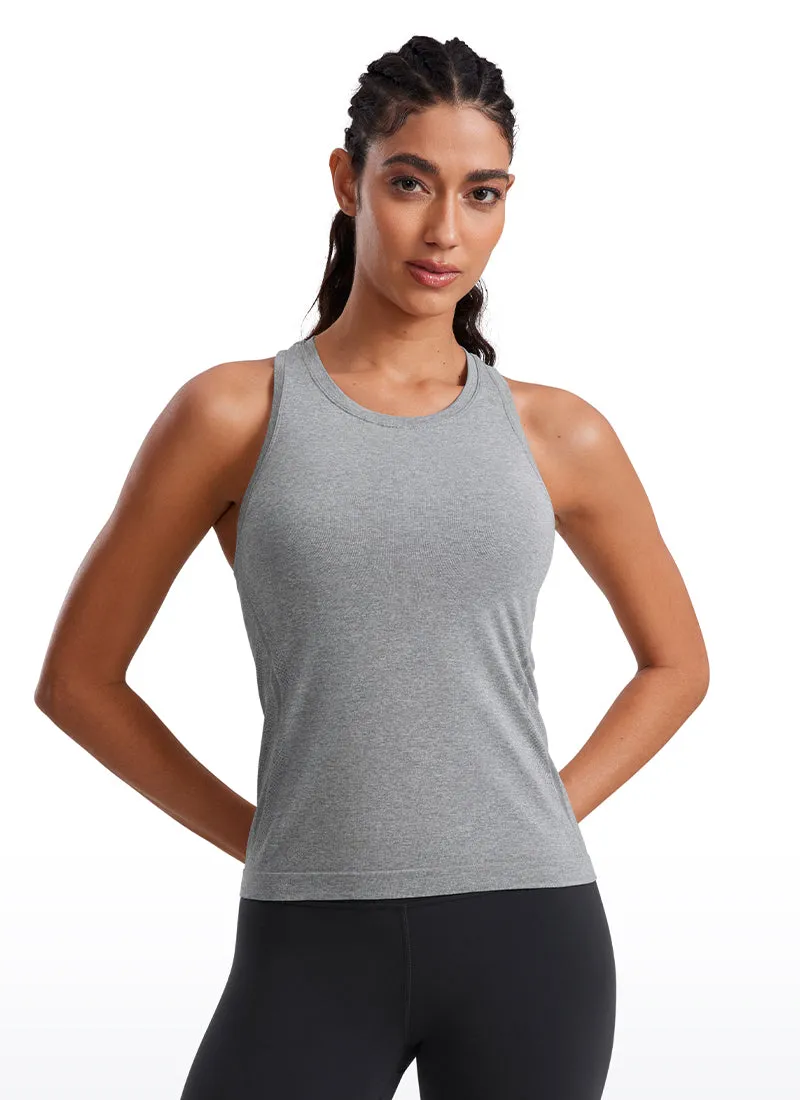 Seamless High Crewneck Racerback Tanks