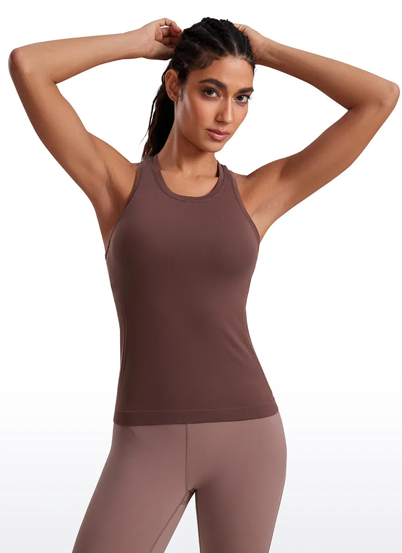 Seamless High Crewneck Racerback Tanks