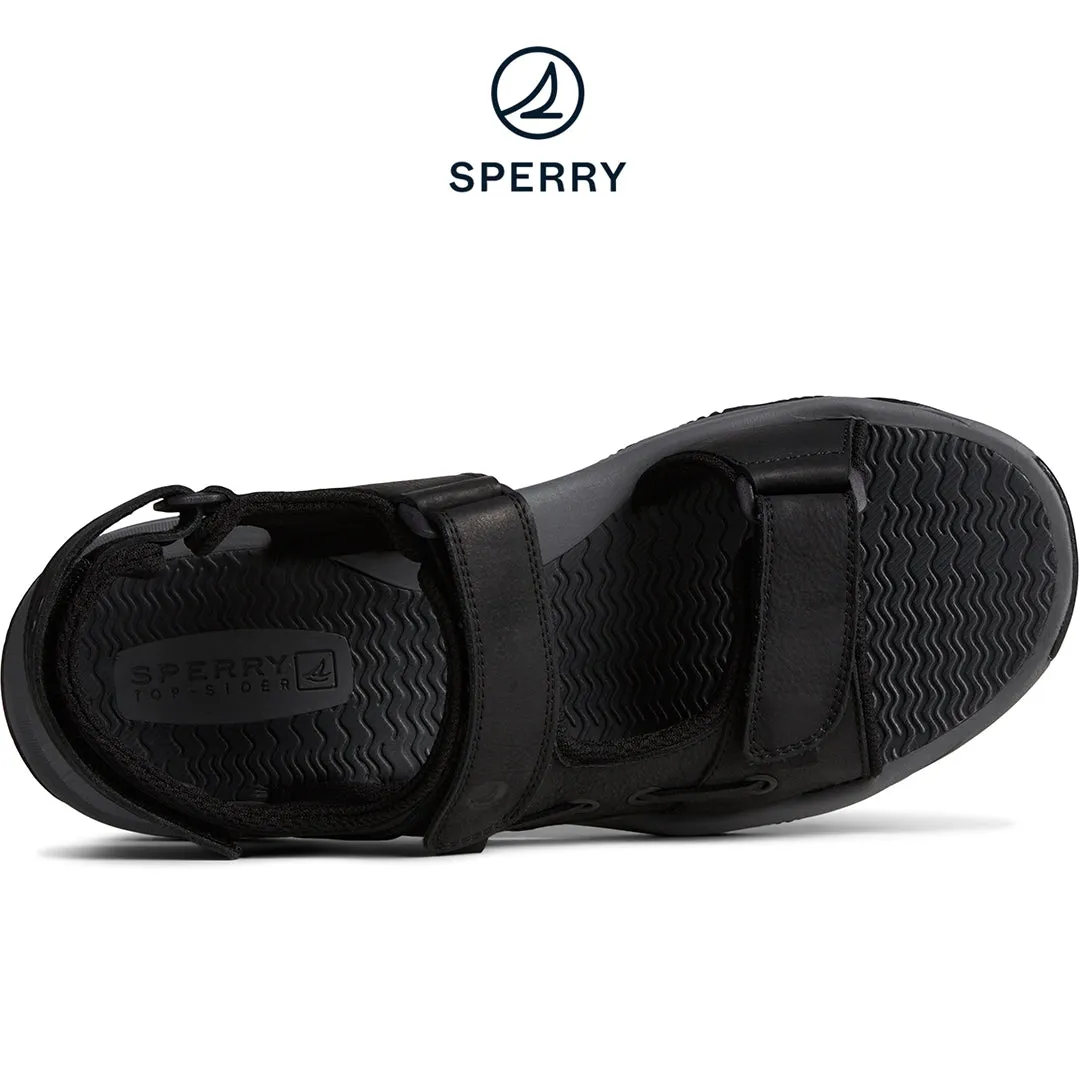 Sperry Men's Rivington Leather Strap Sandal Black (STS25112)