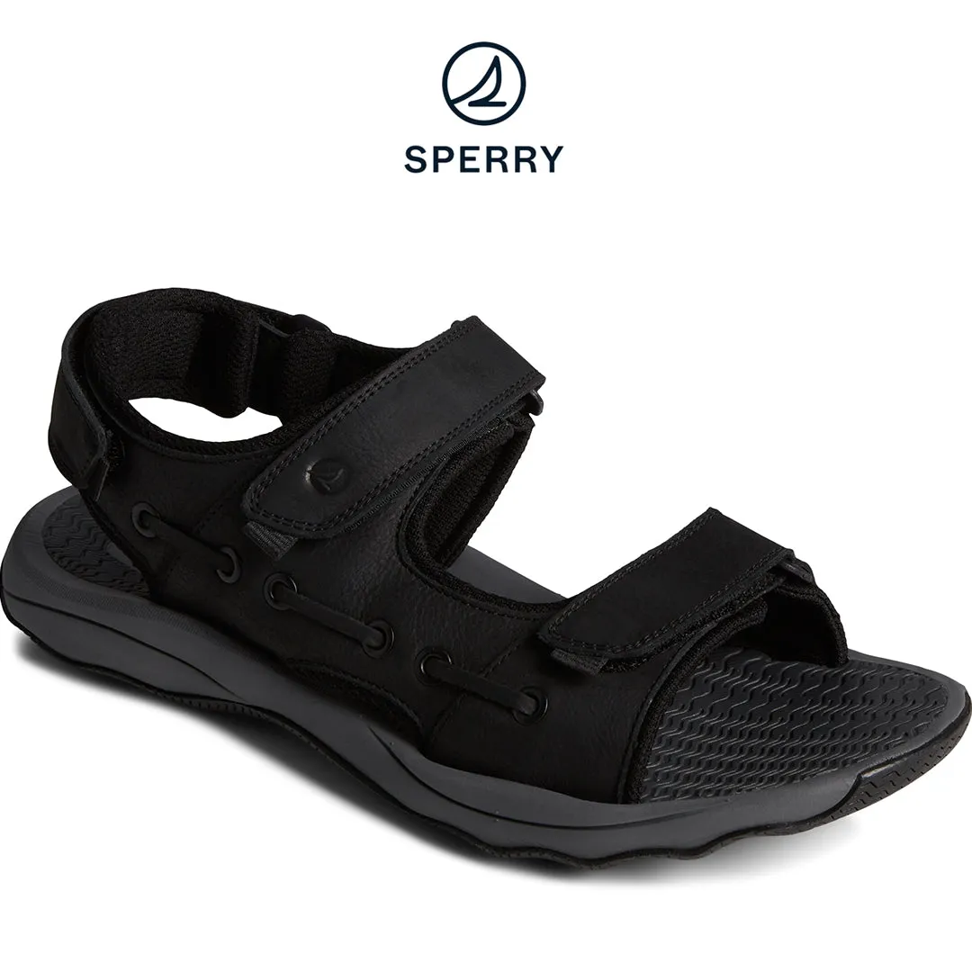 Sperry Men's Rivington Leather Strap Sandal Black (STS25112)