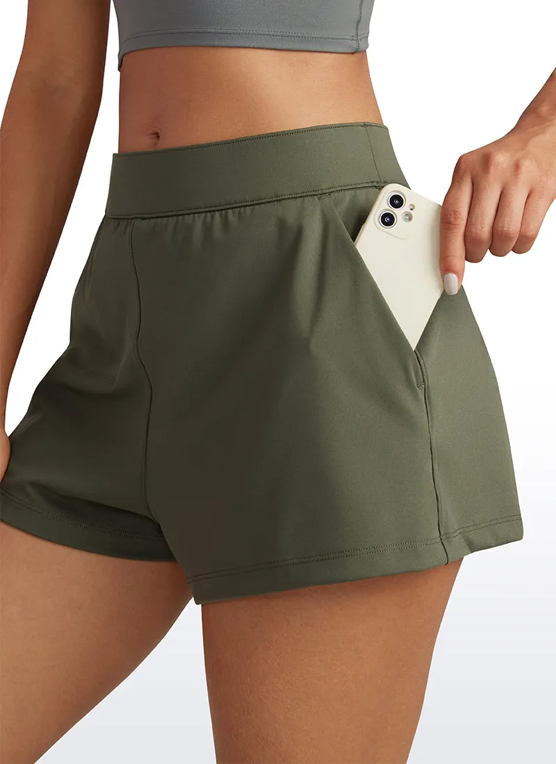 Stretch High-Rise Shorts with Pockets 2.5"