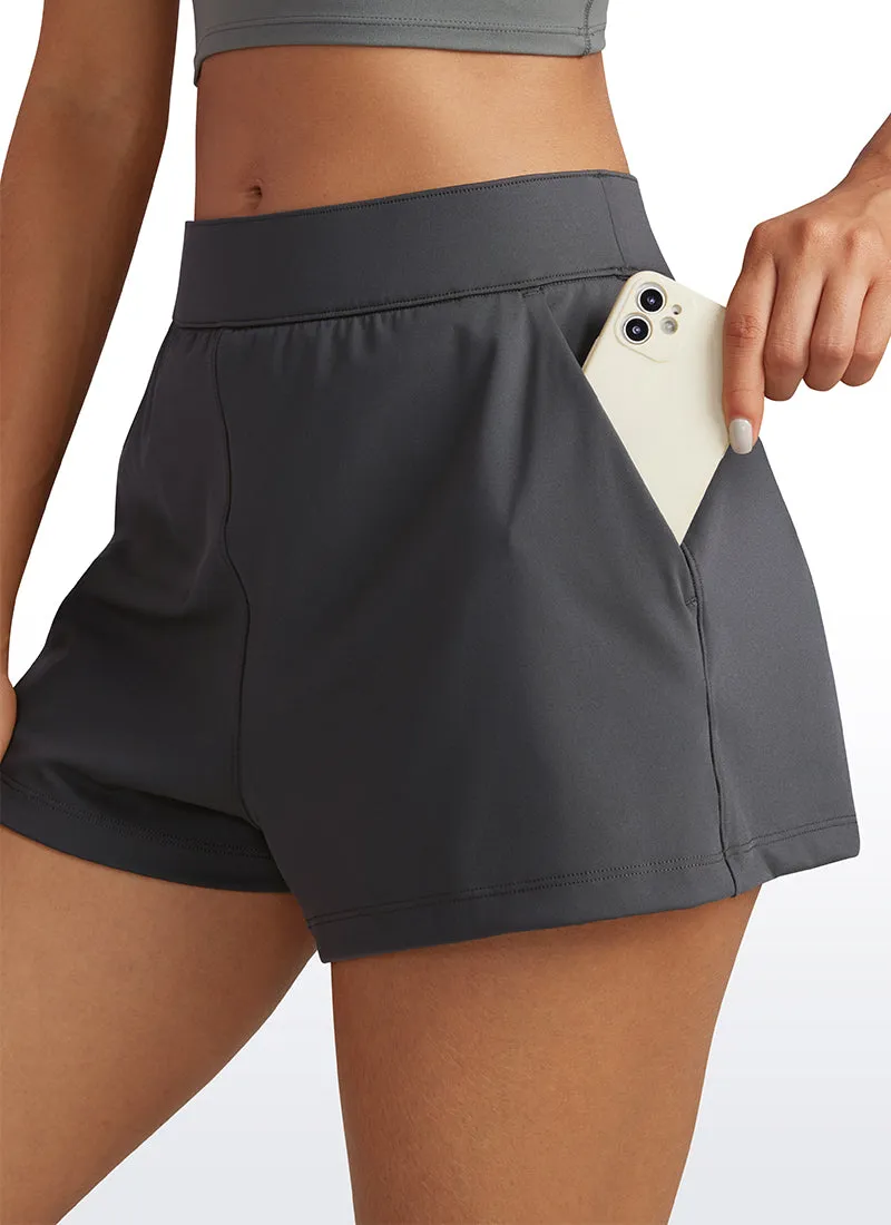 Stretch High-Rise Shorts with Pockets 2.5"