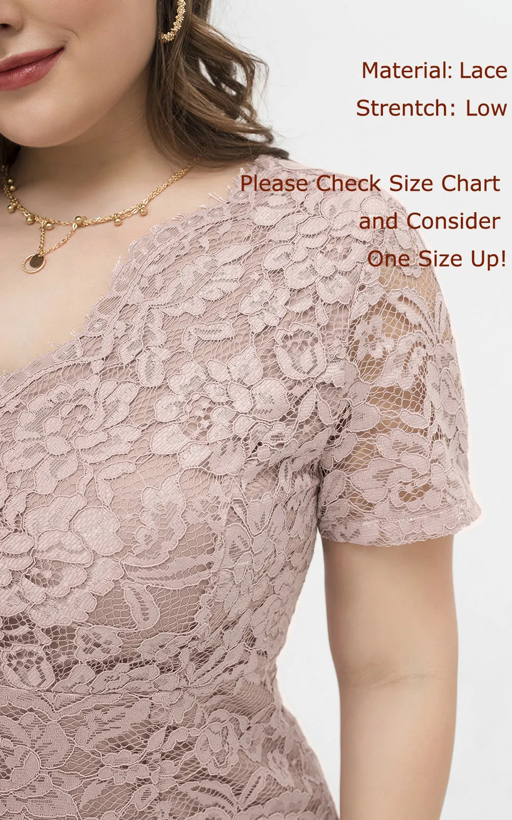 Women Summer Plus Size Floral Lace Cocktail Dress for Wedding Guest Party