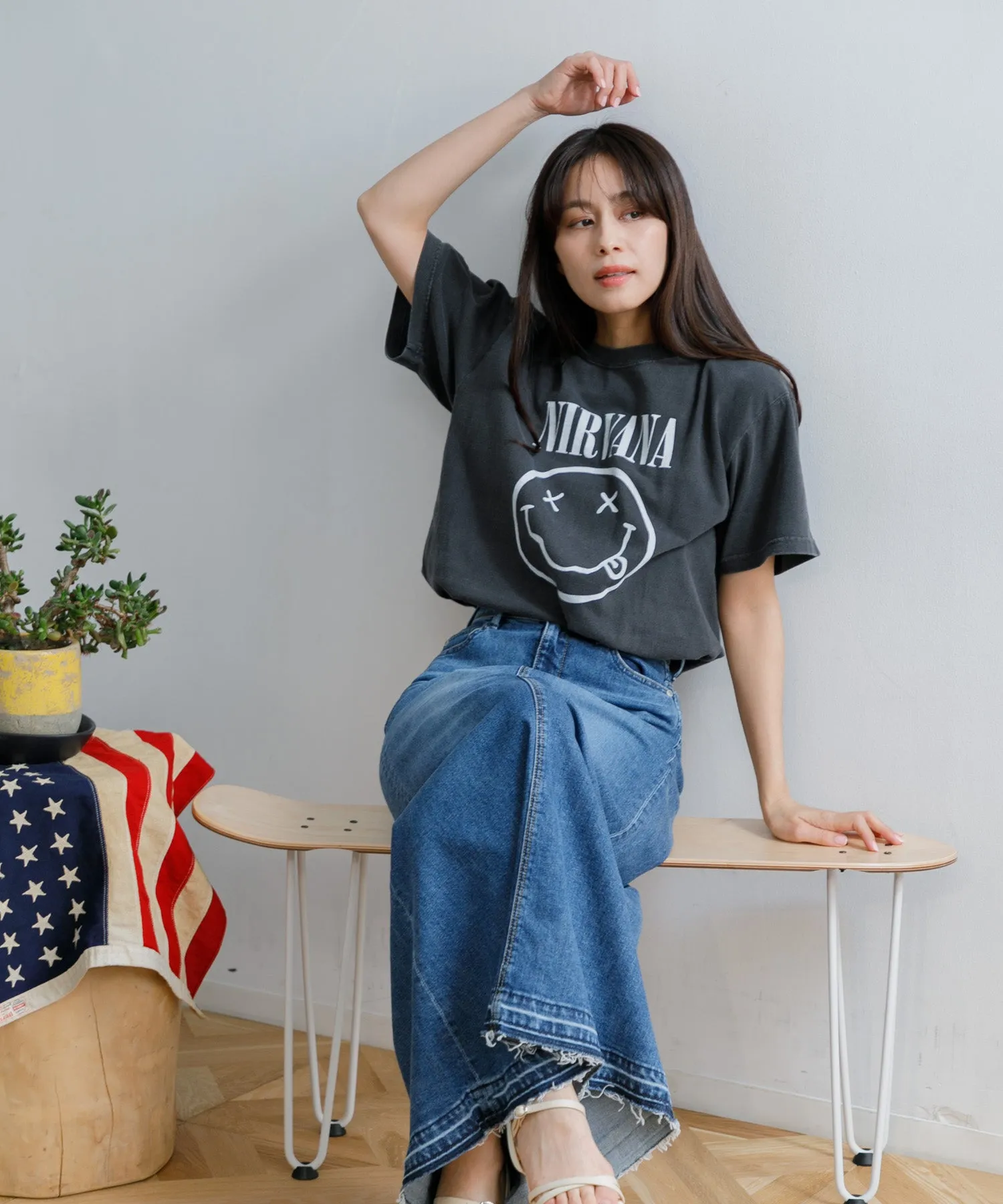 【WOMEN】GOOD ROCK SPEED / NIRVANA Smiley Tee