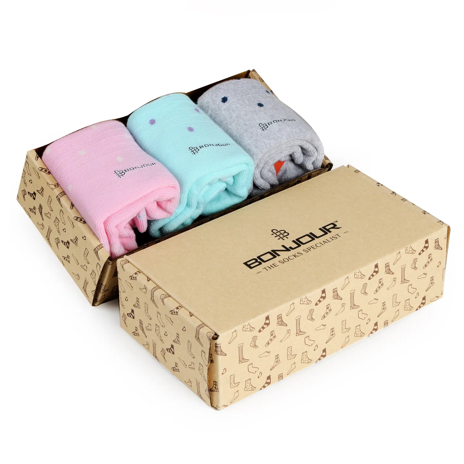 Women's Cushioned Multicolored Ankle Sports Socks- Pack of 3