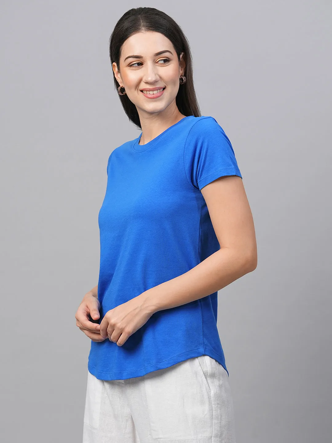 Women's Royal Cotton Regular Fit Tshirt