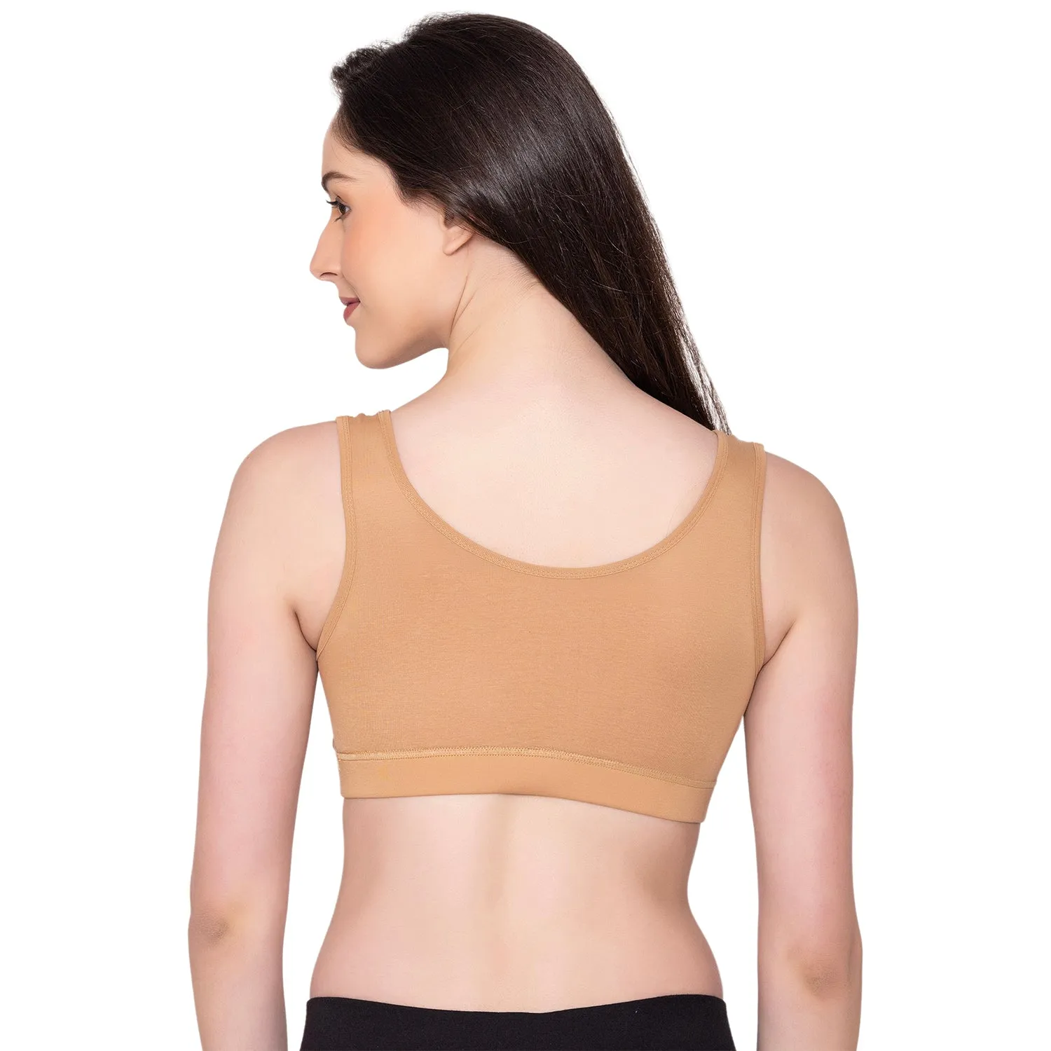 Women's Wirefree Non Padded Full Coverage Sports Bra - Skin