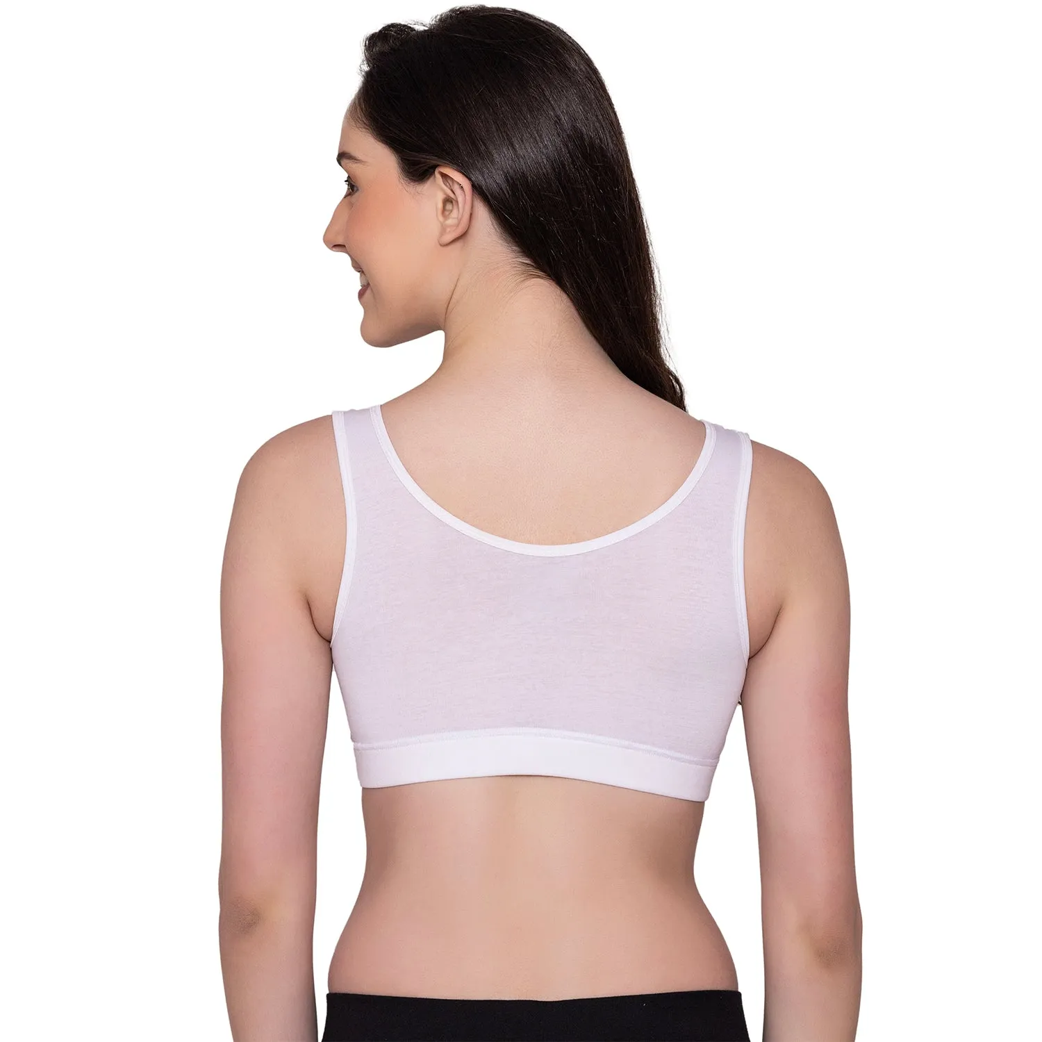 Women's Wirefree Non Padded Full Coverage Sports Bra - White