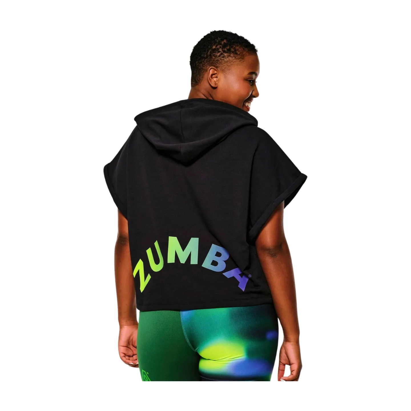 Zumba Glow Short Sleeve Crop Hoodie